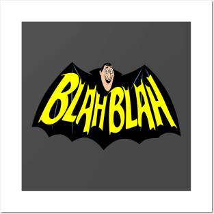 Blahman Funny Dracula Vampire Superhero Retro Logo Parody Posters and Art